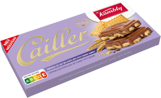 Cailler x Kambly Alpine Milk Chocolate, Small Crispy Butter, 180g, Swiss Made