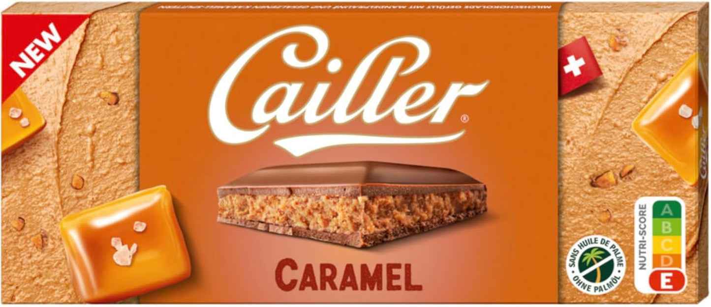 Cailler Milk Chocolate Filled with Praline, Fines and Salted Caramel Shards 96g